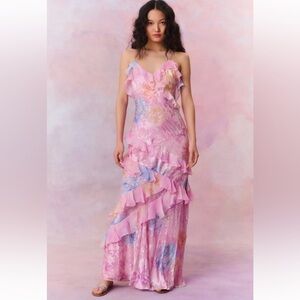 NWT Authentic LoveShackFancy Rialto Floral Maxi Dress Candy Sparkle in size 8